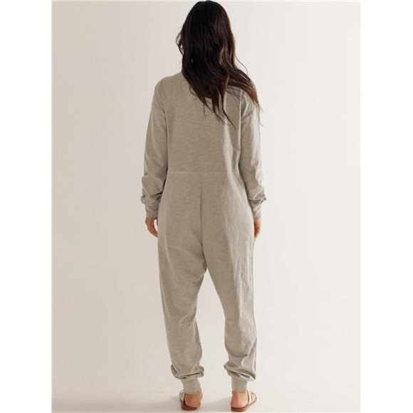 Women's  Fall Jumpsuit – Long Sleeve Casual Loose Fit Romper - Picture 5 of 7